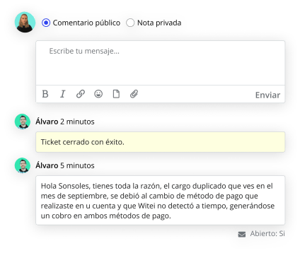 Gestión de un ticket