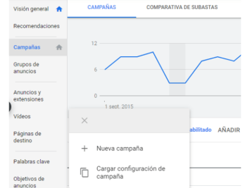 Paso 2 para crear tu campaña en adwords.