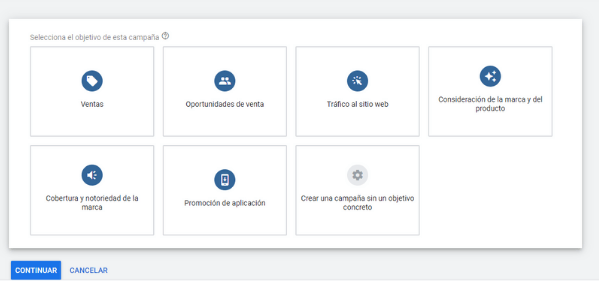 Paso 3 en la creación de tu campaña de adwords