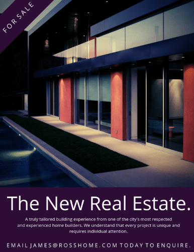 Cartel inmobiliario de agencia inmobiliaria