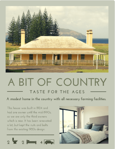 Cartel de inmobiliaria para venta de inmueble