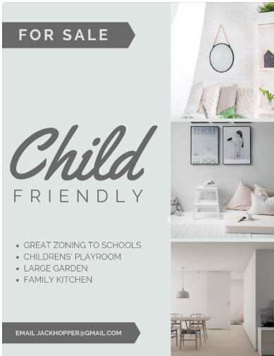 Diseño de un cartel inmobiliario para vender un inmueble