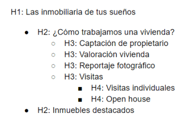 como organizar la web por cabeceras para que google entienda mejor el contneido