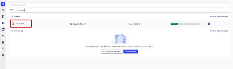 Como puedes buscar a un cliente en el CRM de Witei usando el buscador