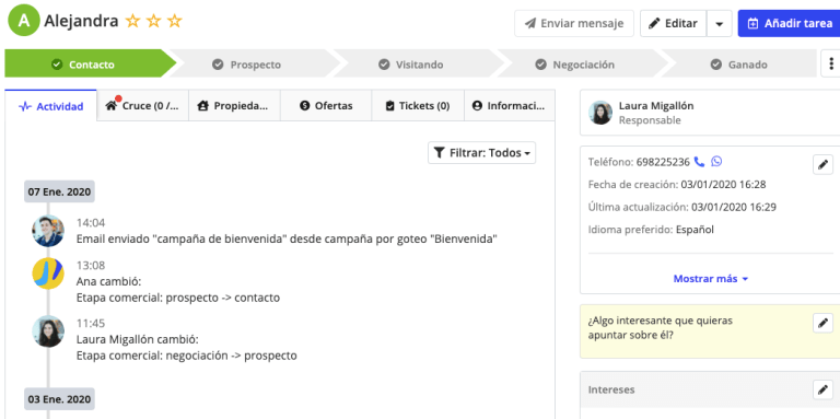ficha contacto para dar seguimiento clientes