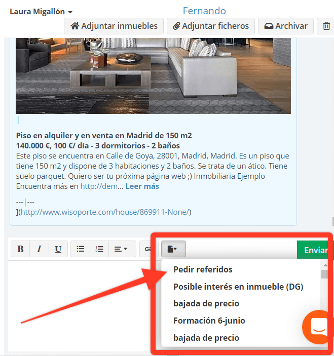 como crear planitllas de mensaje en Witei para pedir referidos