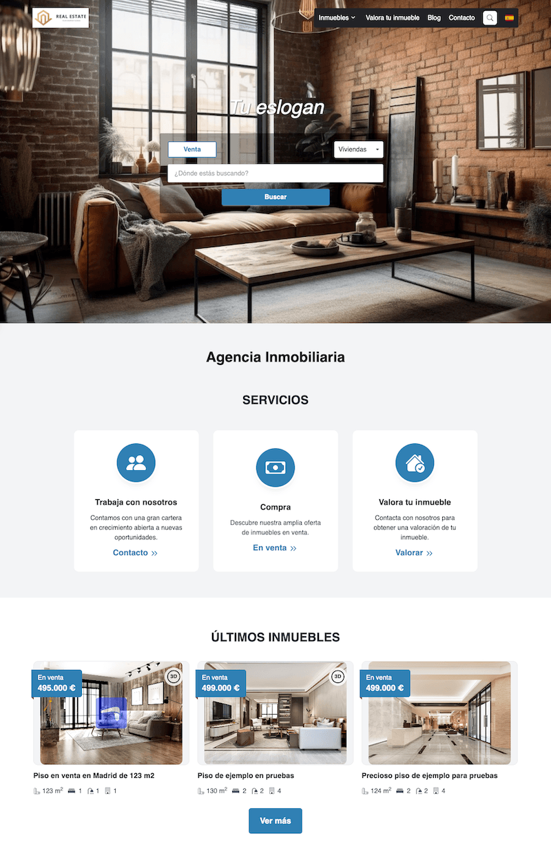 Plantilla web inmobiliaria Tokyo — diseño moderno oscuro