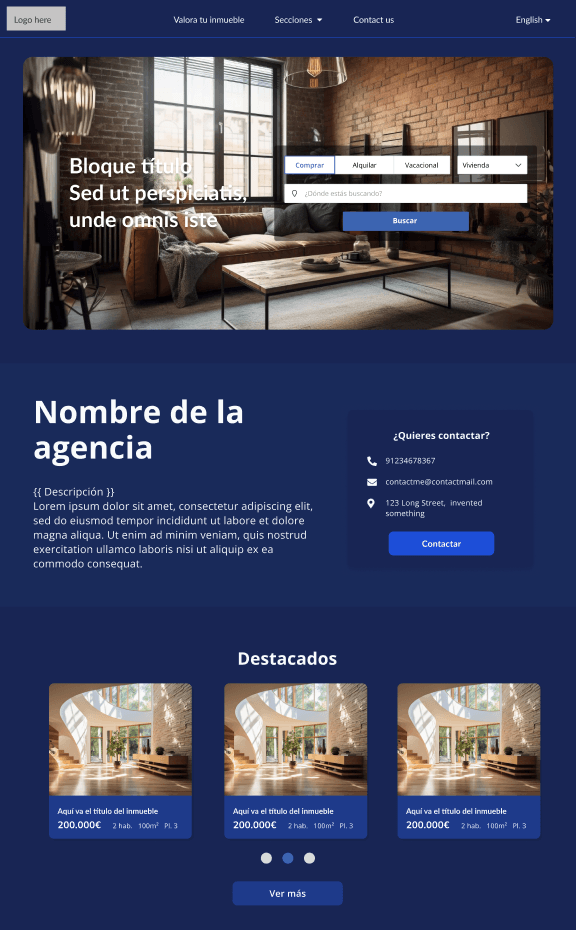 Plantilla web inmobiliaria Madrid — diseño dinámico