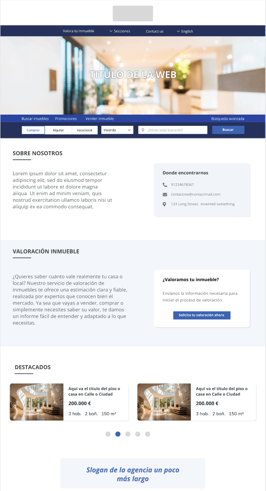 Plantilla web inmobiliaria Viena — diseño clásico