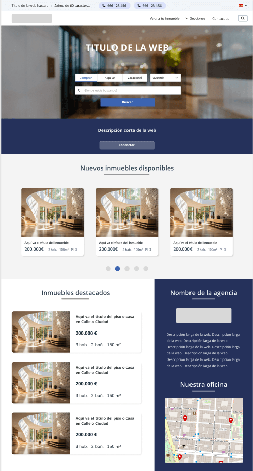 Plantilla web inmobiliaria Austin — diseño contemporáneo